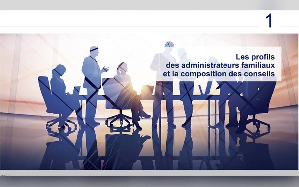 Diapositive « Les profils des administrateurs familiaux et la composition des conseils » de la masterclass ELB Conseil au FBN